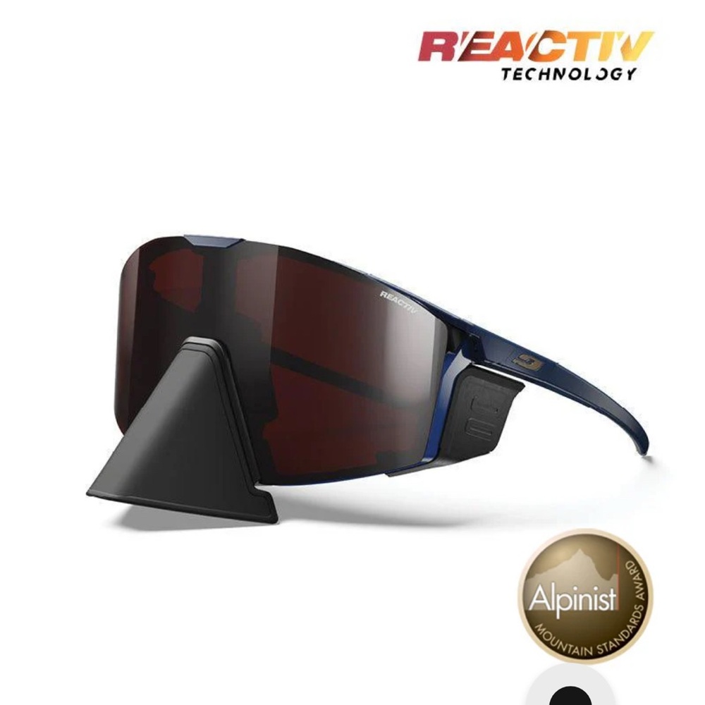 NWT Julbo Edge Cover REACTIV Technology Men's Sunglasses w/nose guard - Blue